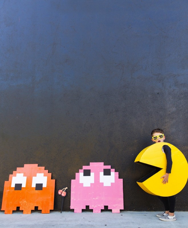 A PAC MAN Halloween costume with monsters