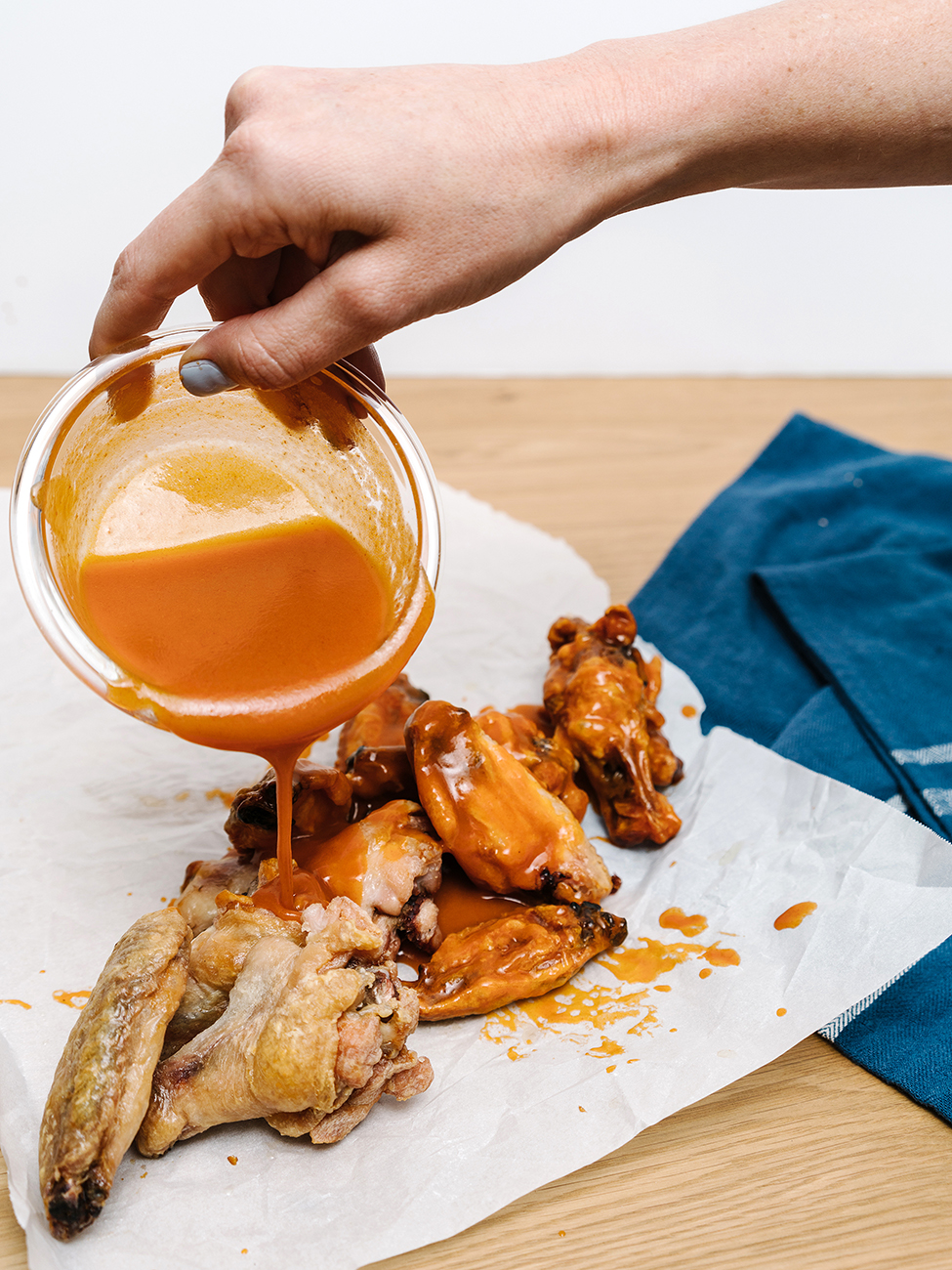 Gluten Free Crispy Chicken Wings with Garlic Teriyaki and Buffalo