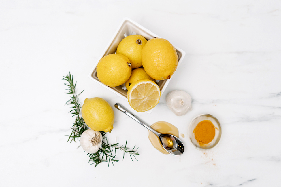 Ingredients for the lemon garlic chicken marinade