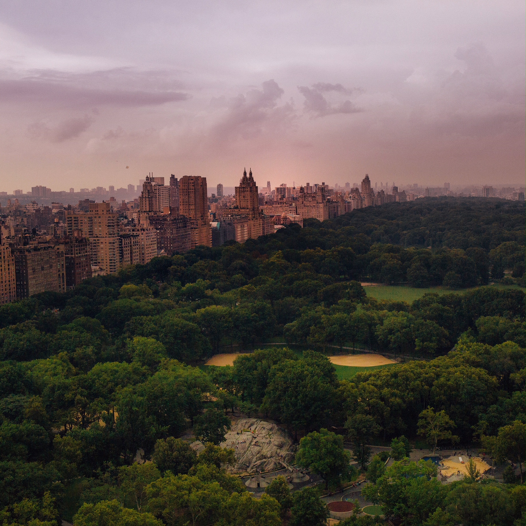 View of new york city from central park