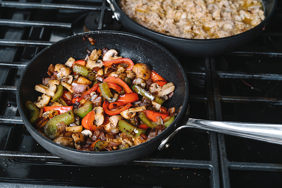 pan with vegetables