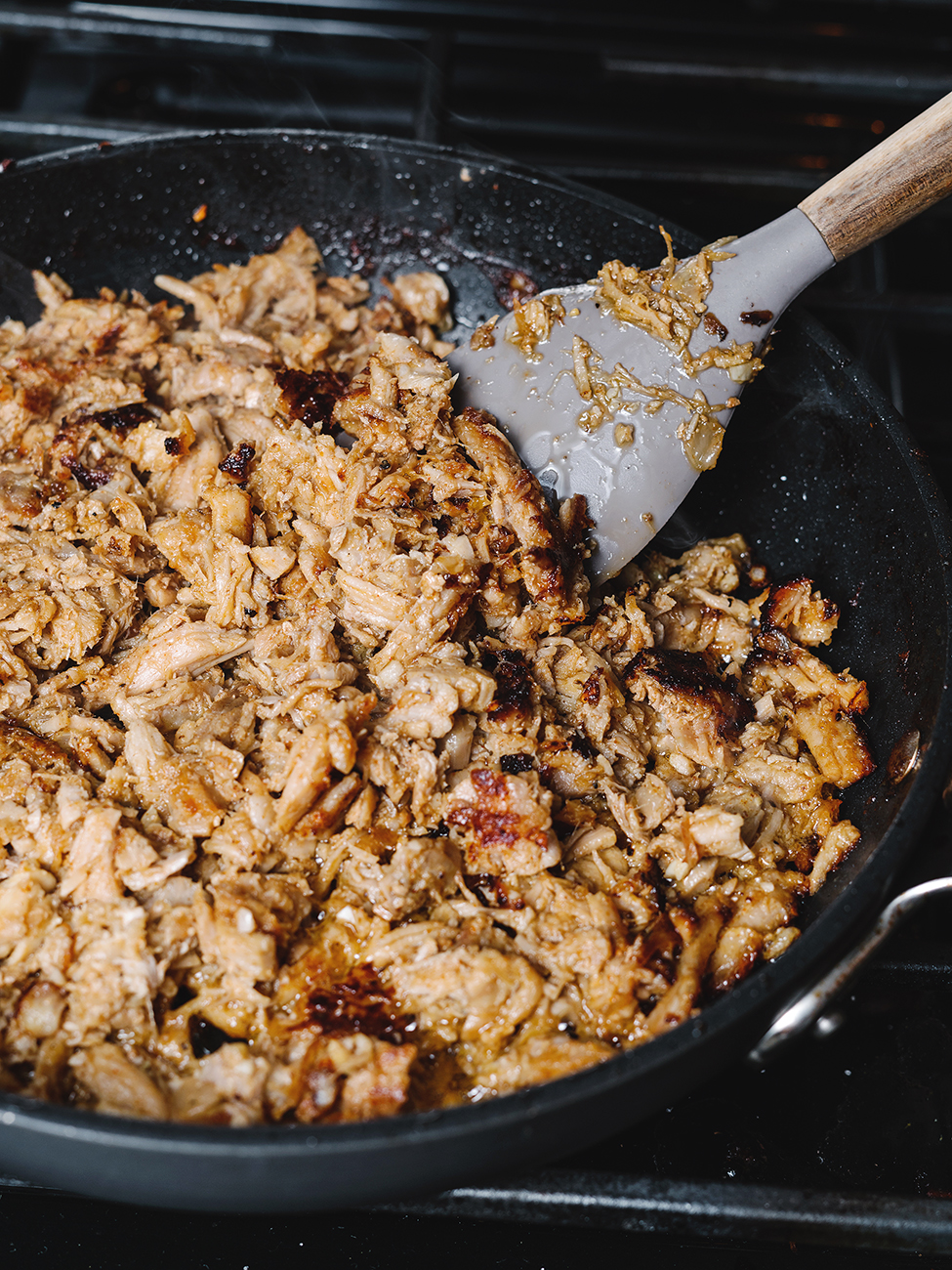 pan cooking pulled pork 