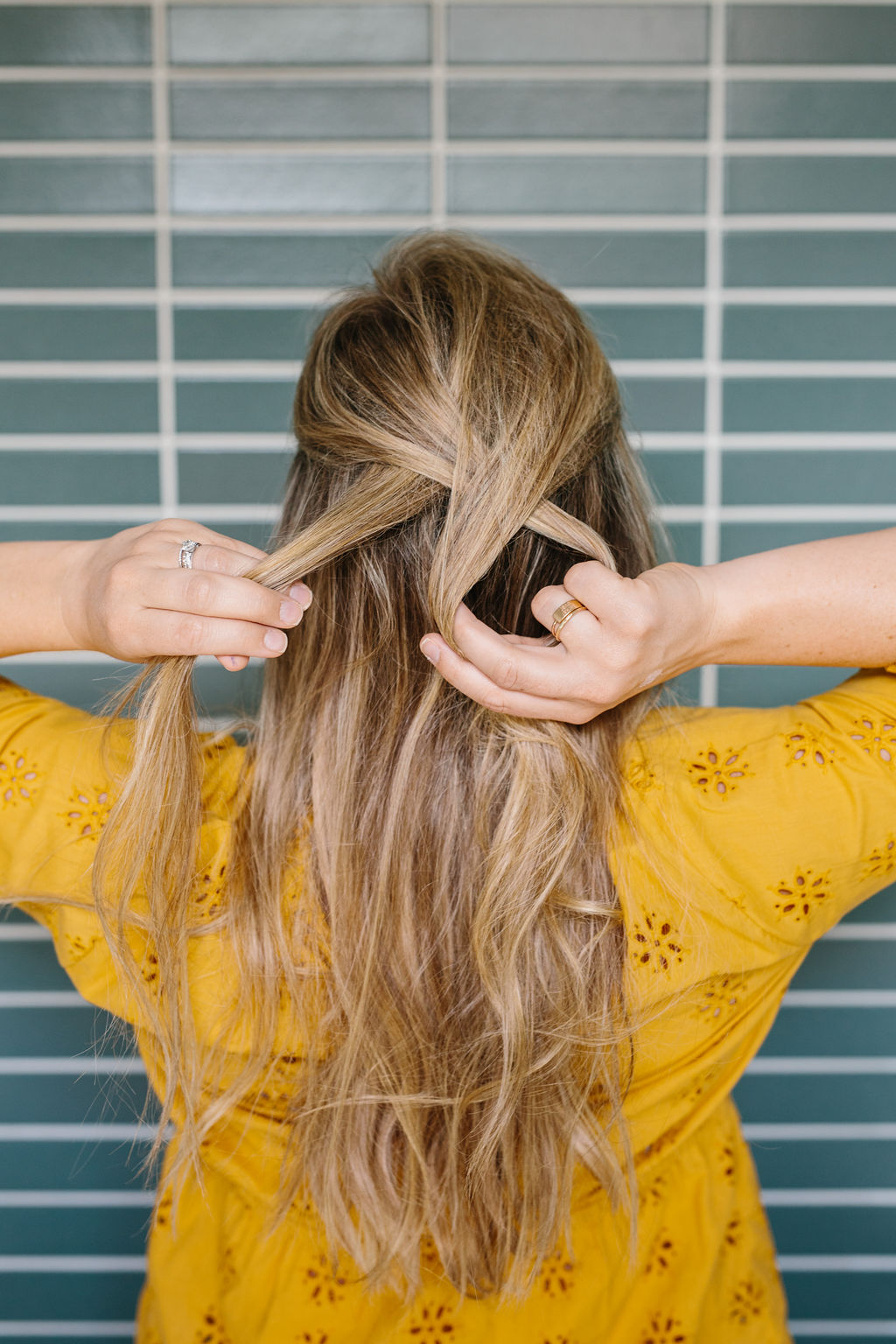 Braiding the top part of the hair