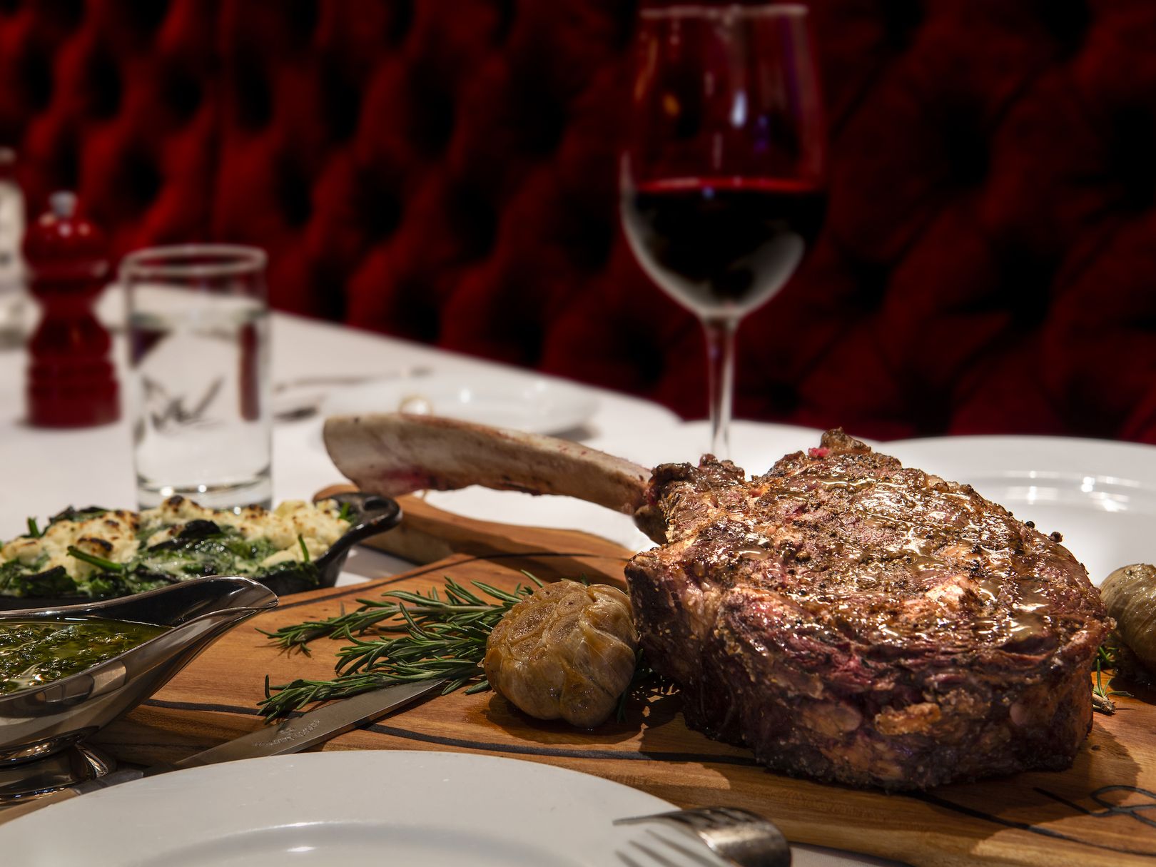 steak on table